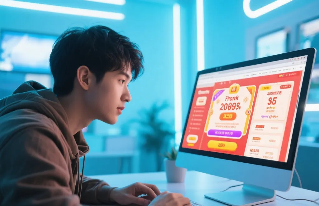 用户在电脑上浏览官网信息